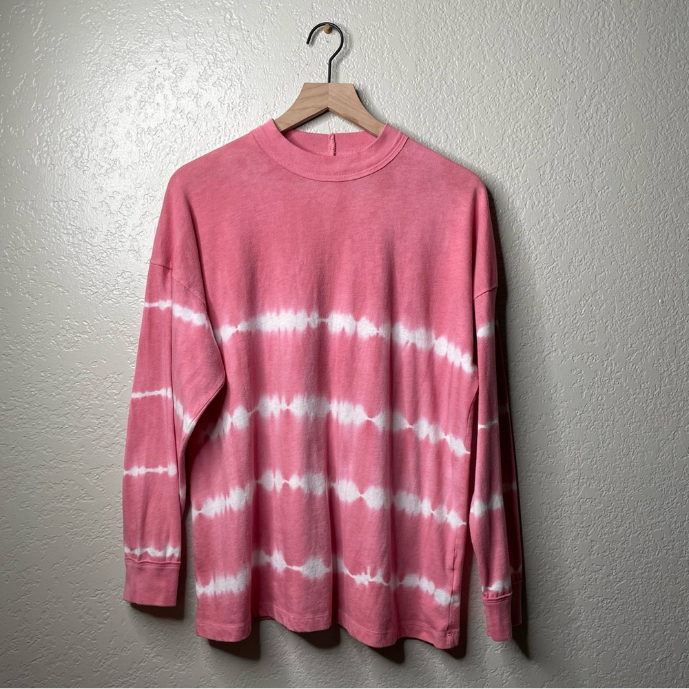 PINK Pink & White Tye Dye Oversized Long Sleeve Top - Picture 2 of 8